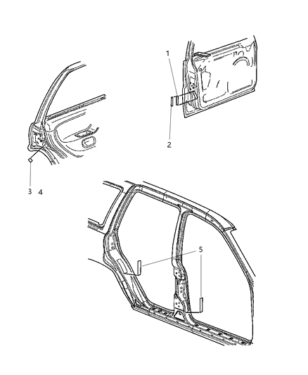 2003 Jeep Grand Cherokee Doors & Pillars Diagram