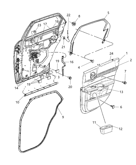 2007 Dodge Charger Bezel-Remote Handle Diagram for 1AE57XDVAA