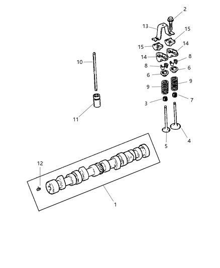 2002 Dodge Dakota Camshaft & Valves Diagram 1