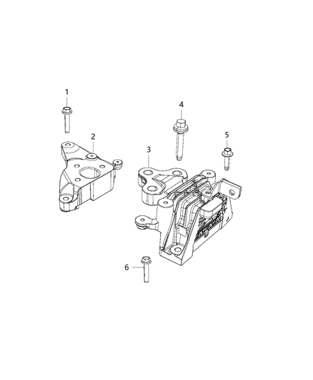 2017 Chrysler Pacifica Engine Mounting Left Side Diagram 1