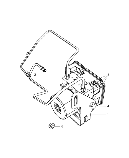 2008 Jeep Commander Hcu, Brake Tubes And Hoses, Front Diagram