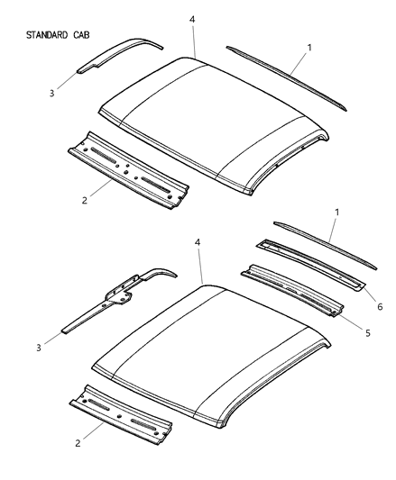 2000 Dodge Dakota Roof Panel Diagram