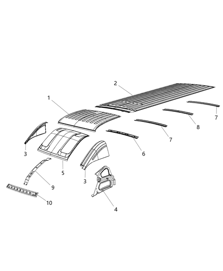 2020 Ram ProMaster 1500 Roof Panel Diagram 2