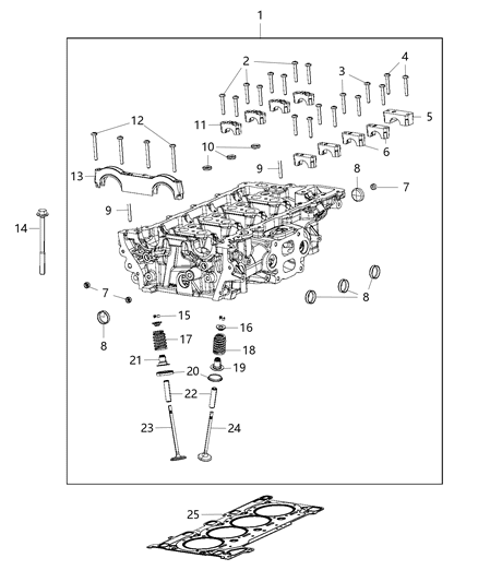 2019 Jeep Cherokee Gasket-Cylinder Head Diagram for 68350279AA