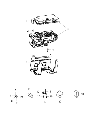 2015 Jeep Wrangler Tipm - Components & Related Parts Diagram