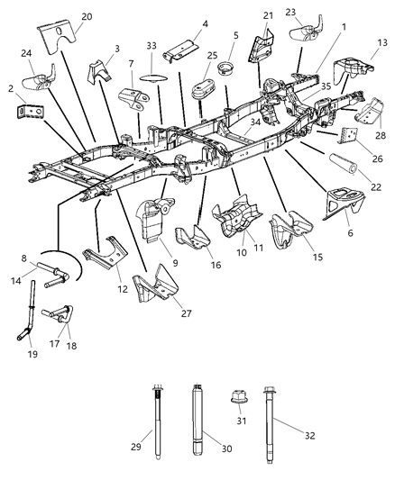 2007 Dodge Ram 3500 Frame-Chassis Diagram for 52022449AM