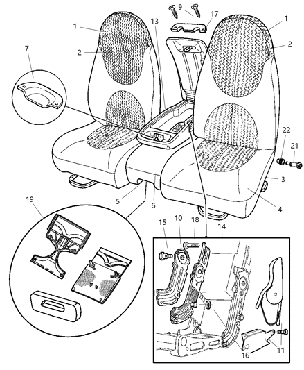 2000 Dodge Dakota Holder Diagram for UG291AZAA