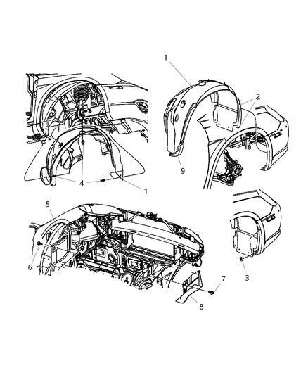 2013 Dodge Avenger Shield-Splash Diagram for 5008915AG