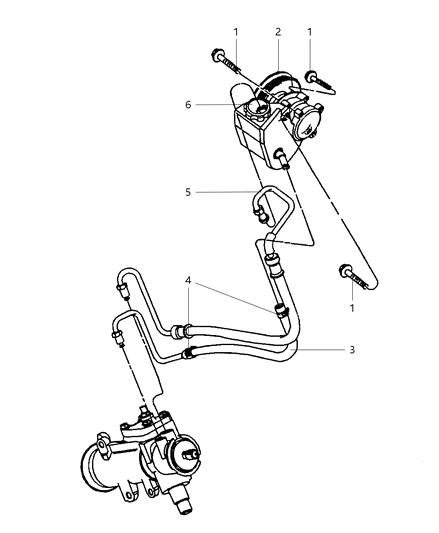 Power Steering Hoses And Reservoir - 2002 Jeep Wrangler