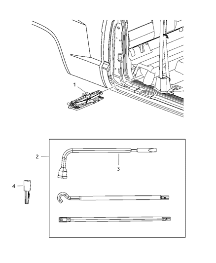 2011 Dodge Dakota Wrench-Jack Diagram for 55350304AF