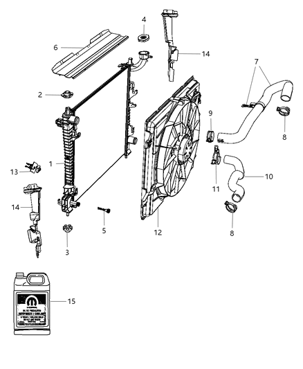 2012 Dodge Durango Radiator & Related Parts Diagram 2