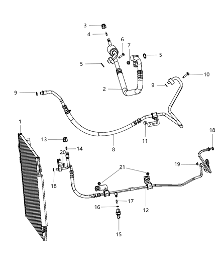 2014 Dodge Dart Line-A/C Suction And Liquid Diagram for 68193945AA