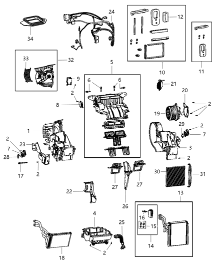 2014 Dodge Dart Core-Heater Diagram for 68163793AA