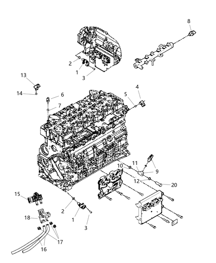 2010 Dodge Ram 2500 Sensors - Engine Diagram 2