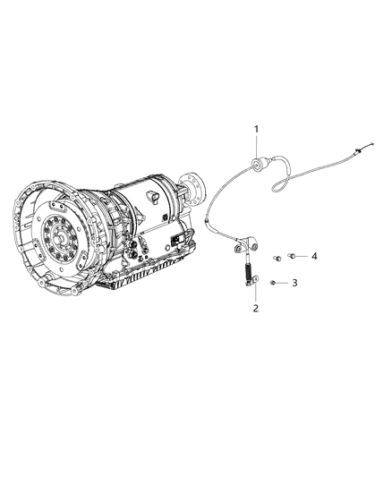 2016 Chrysler 300 Gearshift Lever , Cable And Bracket Diagram 1