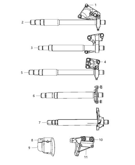 2010 Dodge Journey Intermediate Shaft Diagram for 5273664AC