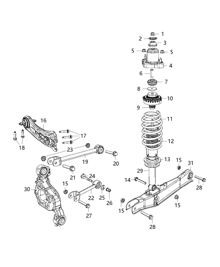 2015 Dodge Journey Suspension - Rear Diagram