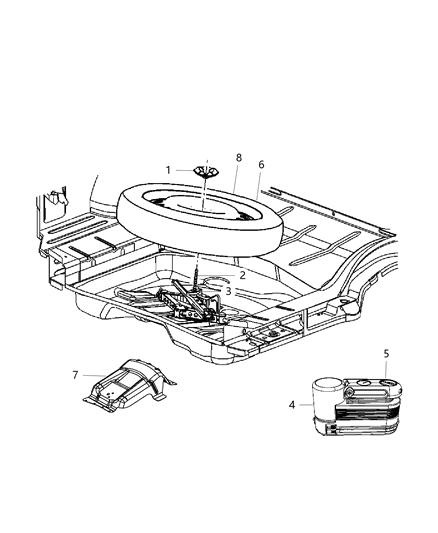 2013 Dodge Challenger Bracket-Spare Tire Diagram for 4575718AE