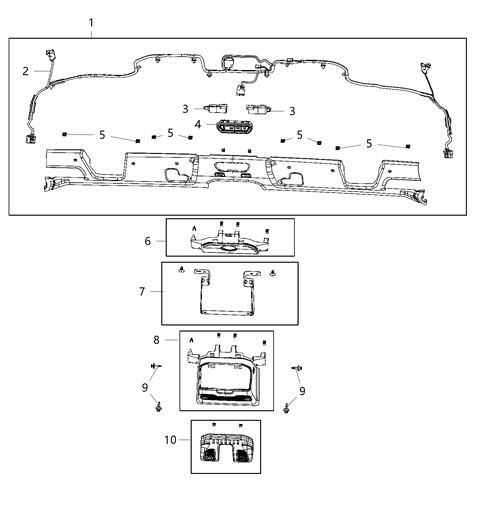 2021 Jeep Gladiator Interior Moldings And Pillars Diagram 2