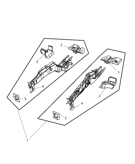 2009 Dodge Grand Caravan Frame, Front Diagram