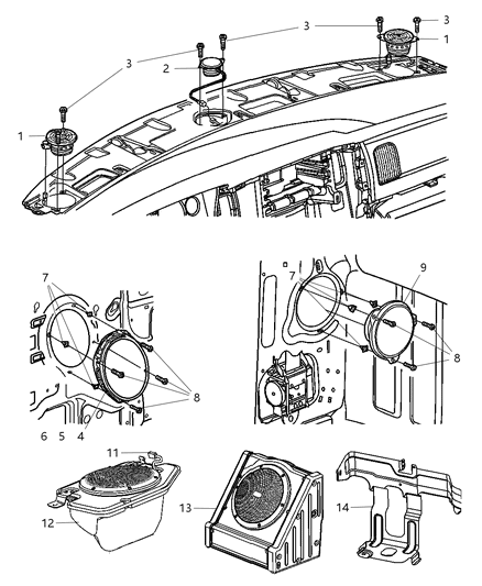 2006 Dodge Ram 1500 Speaker-Front Diagram for 56043084AC