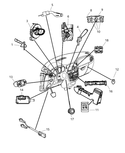 2006 Chrysler PT Cruiser Switch-WIPER Diagram for 5183956AA