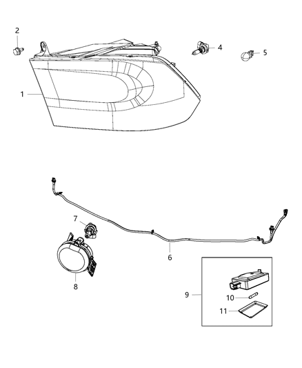 2015 Ram 3500 Lamps, Front Diagram 1