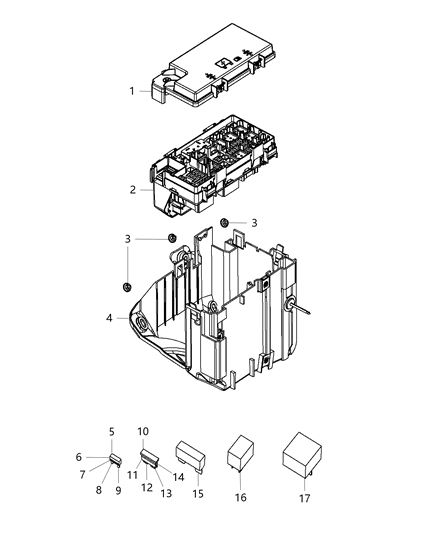 2013 Dodge Durango Tipm - Related Parts & Components Diagram