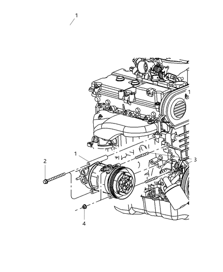 2006 Jeep Wrangler Compressor, Mounting Diagram 1