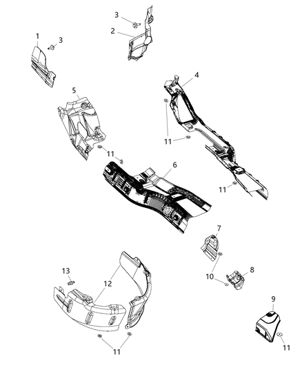 2016 Dodge Durango Exhaust System Heat Shield Diagram