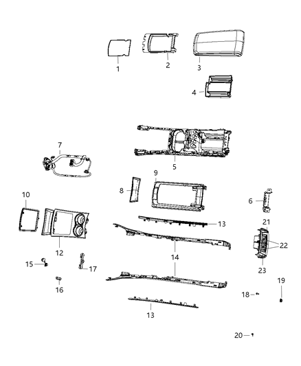 2008 Dodge Charger Panel-Floor Console Diagram for 1LB661DVAA