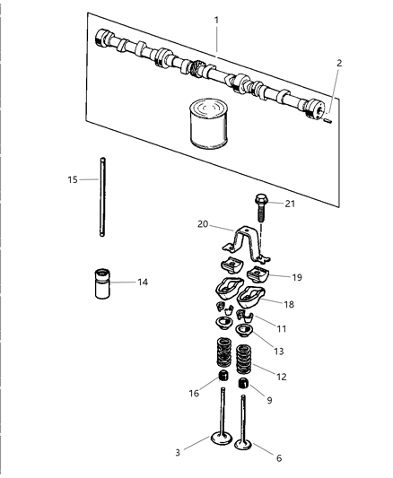 1998 Jeep Grand Cherokee Camshaft & Valves Diagram 1