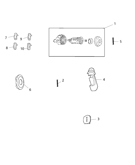 2019 Dodge Charger Cylinder-Door Lock Diagram for 68085676AA