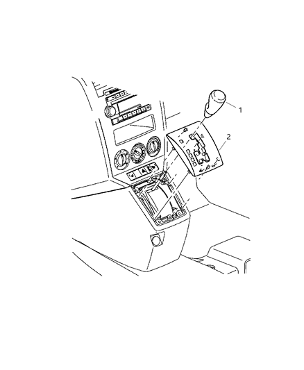 2007 Dodge Caliber Gearshift Knob & Bezel Diagram