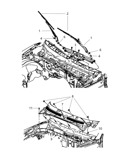 2008 Dodge Dakota Front Wiper System Diagram