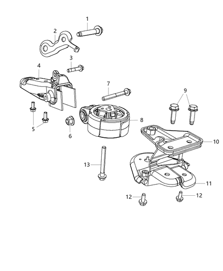 2017 Dodge Journey Engine Mounting Rear Diagram 2