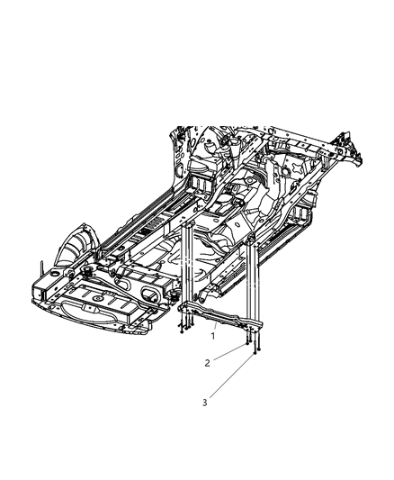 2007 Dodge Nitro Crossmember, Transmission Support Diagram