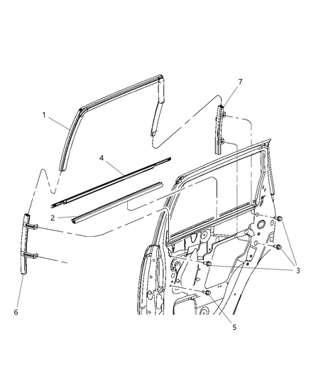 2009 Chrysler PT Cruiser WEATHERSTRIP-Rear Door Glass Run Diagram for 4724779AG