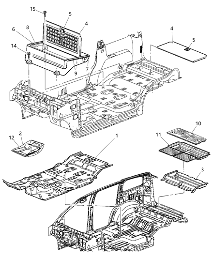 2008 Dodge Durango Mat-Floor - Complete Diagram for 5KK14XDHAA