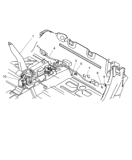 2001 Chrysler Prowler Lever & Cables, Parking Brake Diagram