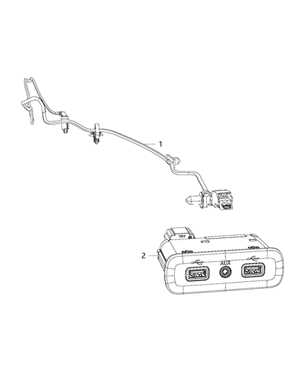 2020 Chrysler 300 U Connect Media & Charging Center Diagram