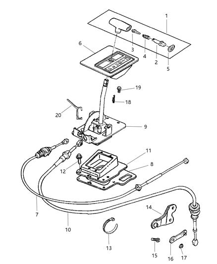 1997 Jeep Cherokee Gearshift Controls Diagram