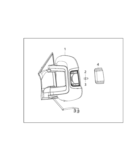 2020 Ram ProMaster 1500 Lamps, Outside Mirror Diagram