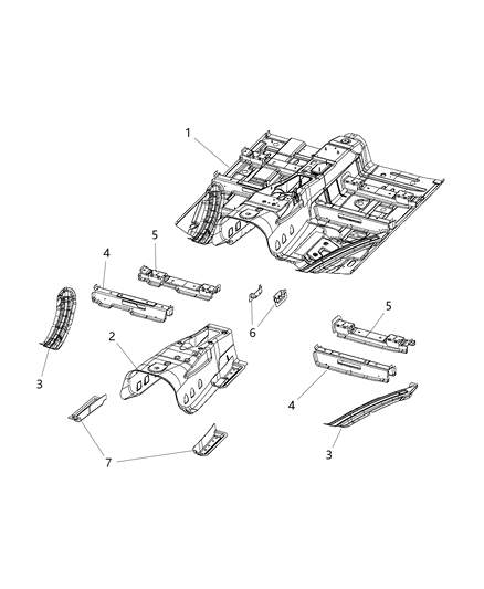 2016 Dodge Challenger Front Floor Pan Diagram