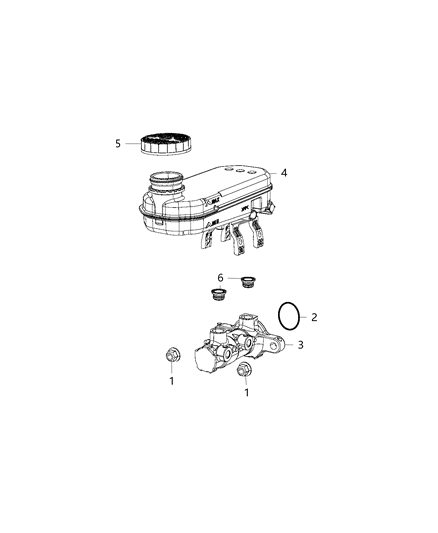 2018 Ram ProMaster 2500 Brake Master Cylinder Diagram for 68211341AB