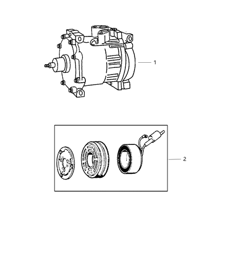 2002 Dodge Dakota COMPRES0R-Air Conditioning Diagram for 55056108AE