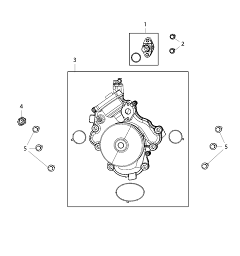 2021 Jeep Gladiator Water Pump & Related Parts Diagram 1
