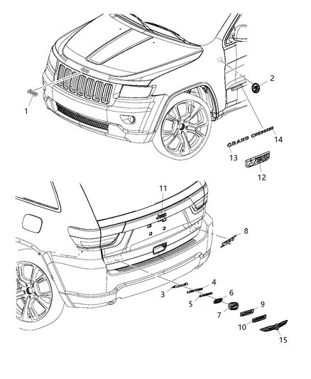 2017 Jeep Grand Cherokee NAMEPLATE-Front Door Diagram for 55112900AA