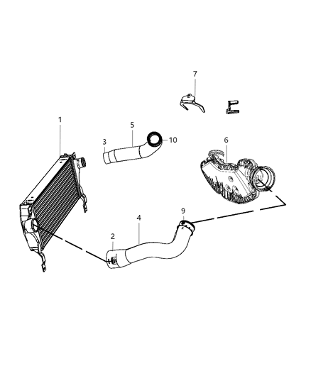 2009 Jeep Grand Cherokee Hose-Charge Air Cooler Diagram for 55037962AB