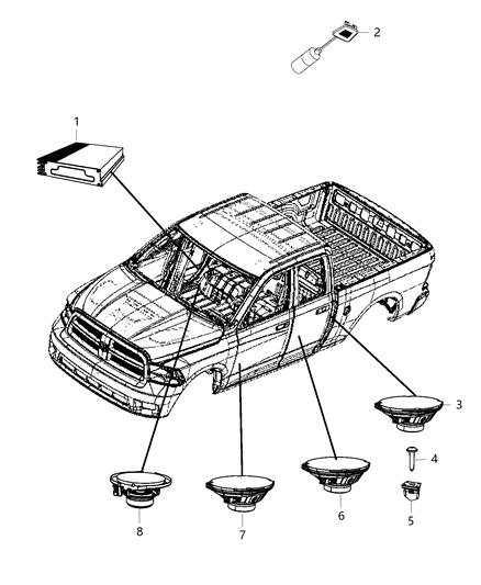 2018 Ram 3500 Cab Chassis Speakers, Amplifiers, And Microphones Diagram